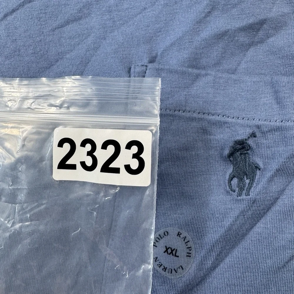 Polo Ralph Lauren Blue Pony Horseman Pocket S/S Cotton T Shirt Size 2XL NWT